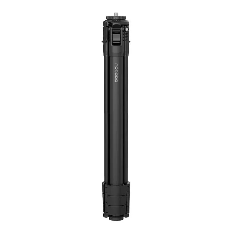 Porodo Ultra Light Aluminum Tripod 360° Rotation Telescopic Design Nano Gel Base Durable & Portable for Cameras |PD-TRPSEFE-BK|