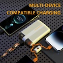 7MD 10000mAh Fast Charging Power Bank PD22.5W Built In Type C & Lightning Cables LED Display Multi Port Output |7MD2476|