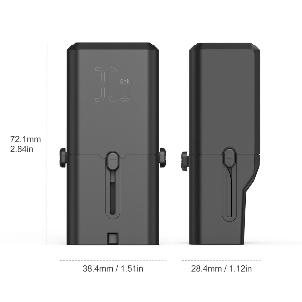 7MD PD 30W GaN Fast Charger Compact Multi Plug Mini Size Adapter 30W USB C Output Fireproof Material |7MD2483|
