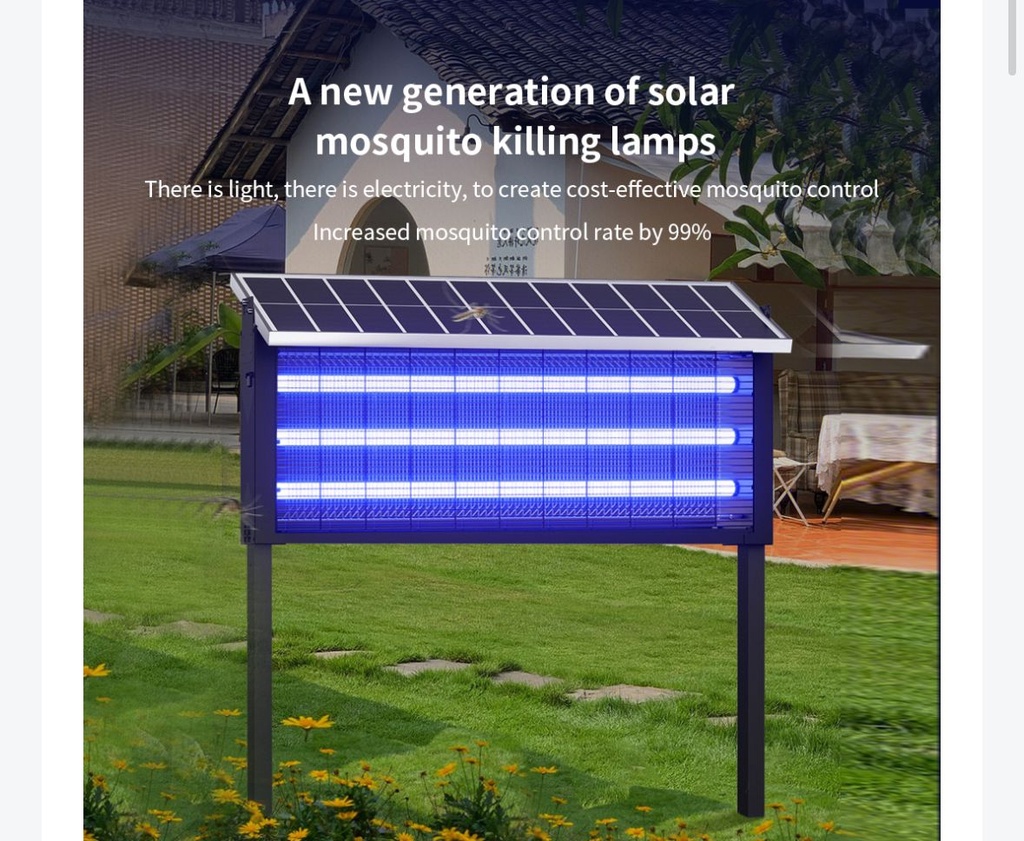 7MD Solar Powered Mosquito Killer 18W Mid Sized Rechargeable Intelligent Design Energy Conservation Durable with High Voltage Insect Elimination |7MD-916|