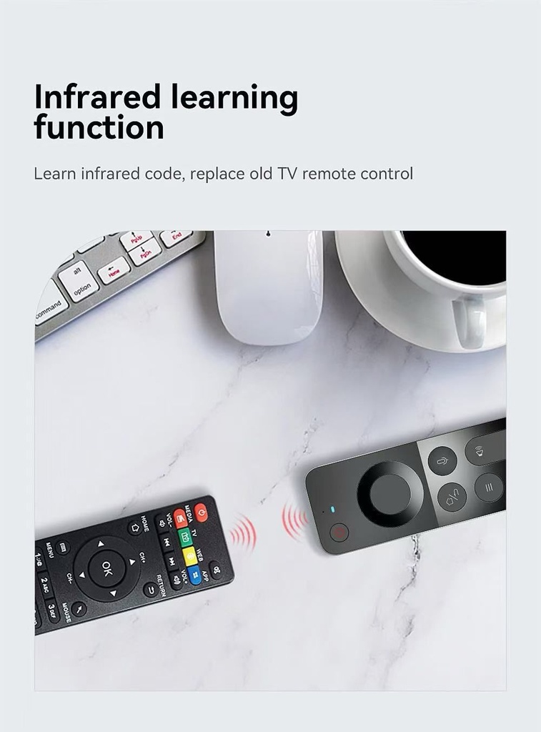 7MD Smart TV Remote Control Slim Compact Voice & Air Mouse Compatible with Smart TV PC Android & More