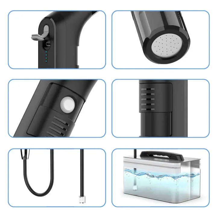 7MD Compact Bidet Sprayer for Travel 2.3L Tank Capacity 800mAh Battery USB Charging IPX6 Waterproof Perfect for Camping & More