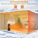 7MD Winter Heater Portable Electric PTC Heater with Adjustable Thermostat Remote Control Overheat & Tip Over Protection