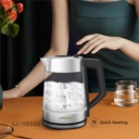 LePresso Multi Temperature Illuminated Glass Kettle 1.7L 50 to 100°C Temp Control Boil Dry Protection Keep Warm Function Quick Heating |LP008||LPCFFM0008-BK|