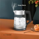 LePresso Multi Temperature Illuminated Glass Kettle 1.7L 50 to 100°C Temp Control Boil Dry Protection Keep Warm Function Quick Heating |LP008||LPCFFM0008-BK|