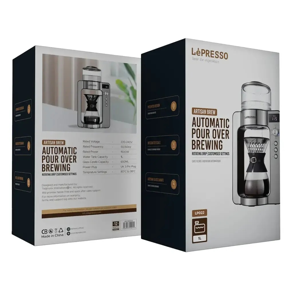 Lepresso Artisan Brew Automatic Pour Over Brewing Intelligent Coffee Maker Golden Cup Standard 1L Tank 1500W Smart Brewing
