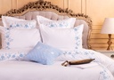 Glinens Modern Blooms Egyptian Cotton Bed Set 100% Percale 400 Thread Count Embroidered Duvet Cover Set Durable & Soft Touch Comfort