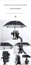 easy Mini Motorcycle Umbrella by 7MD Durable 8 Nylon Ribs Anti Reflective Phone Protection Curved Handle  Universal Phone Holder Compatibility Sunshade & Rainproof Design