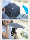 easy Mini Motorcycle Umbrella by 7MD Durable 8 Nylon Ribs Anti Reflective Phone Protection Curved Handle  Universal Phone Holder Compatibility Sunshade & Rainproof Design
