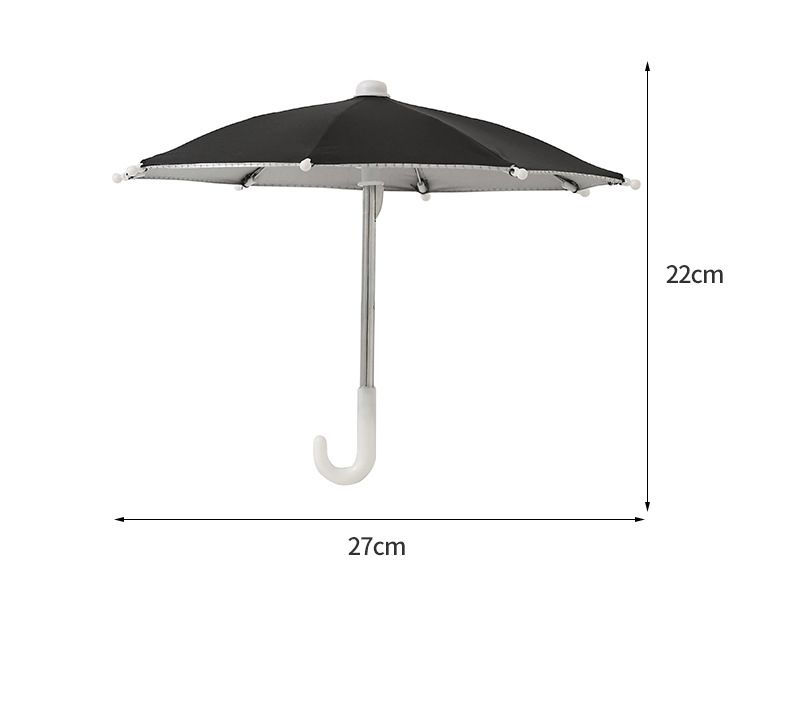 easy Mini Motorcycle Umbrella by 7MD Durable 8 Nylon Ribs Anti Reflective Phone Protection Curved Handle  Universal Phone Holder Compatibility Sunshade & Rainproof Design