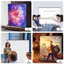 Portable Floor Standing Projection Screen Quick Setup Air Pressure Spring Aluminum Case Lightweight & Durable