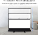 Portable Floor Standing Projection Screen Quick Setup Air Pressure Spring Aluminum Case Lightweight & Durable