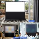 Portable Floor Standing Projection Screen Quick Setup Air Pressure Spring Aluminum Case Lightweight & Durable