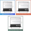Portable Floor Standing Projection Screen Quick Setup Air Pressure Spring Aluminum Case Lightweight & Durable