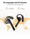 W4 Pro AI Interpreter Earbuds Real Time Translation 40 Languages 93 Accents 3 Mic Noise Reduction High Quality Audio Open Ear Comfort