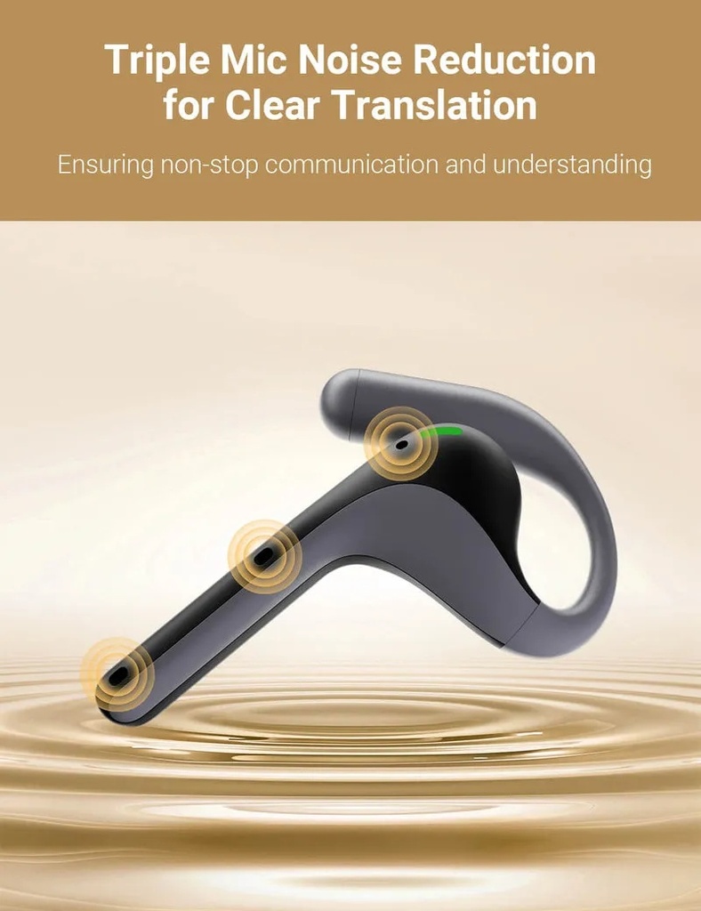W4 Pro AI Interpreter Earbuds Real Time Translation 40 Languages 93 Accents 3 Mic Noise Reduction High Quality Audio Open Ear Comfort