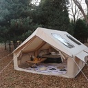 Easy Setup Two Room Waterproof Inflatable Camping Tent 12 Sq Glamping Air Tent for Family Outdoor Adventures 600D Oxford Fabric Four Season Use