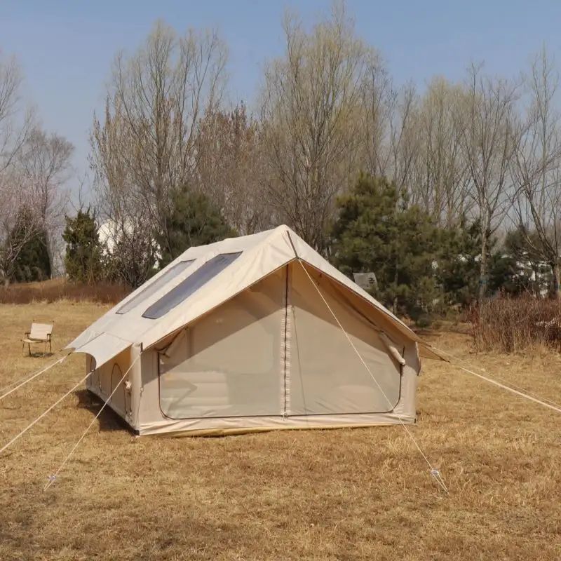 Easy Setup Two Room Waterproof Inflatable Camping Tent 12 Sq Glamping Air Tent for Family Outdoor Adventures 600D Oxford Fabric Four Season Use