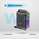Powerology Karaoke Party Speaker 250W RMS Bluetooth 5.3 Wireless Mic 20H Playtime PD 65W Fast Charging Flashlight |PW013||PWLAU013|