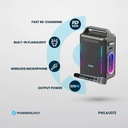 Powerology Karaoke Party Speaker 250W RMS Bluetooth 5.3 Wireless Mic 20H Playtime PD 65W Fast Charging Flashlight |PW013||PWLAU013|
