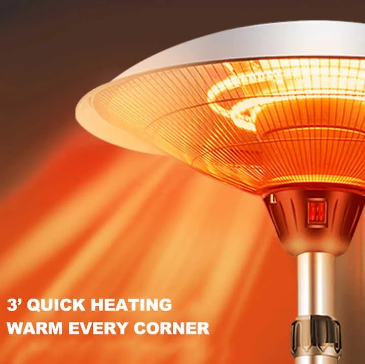 7MD Infrared Heater Instant Heating IP44 Waterproof Safe Energy Efficient Indoor & Outdoor Use