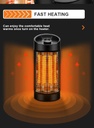 7MD Small Heater 120°/360° Oscillation 2 Heat Levels Infrared Carbon Fiber Tubes High Efficiency 1.8M Power Cord |7MD-55|