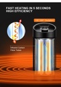 7MD Small Heater 120°/360° Oscillation 2 Heat Levels Infrared Carbon Fiber Tubes High Efficiency 1.8M Power Cord |7MD-55|