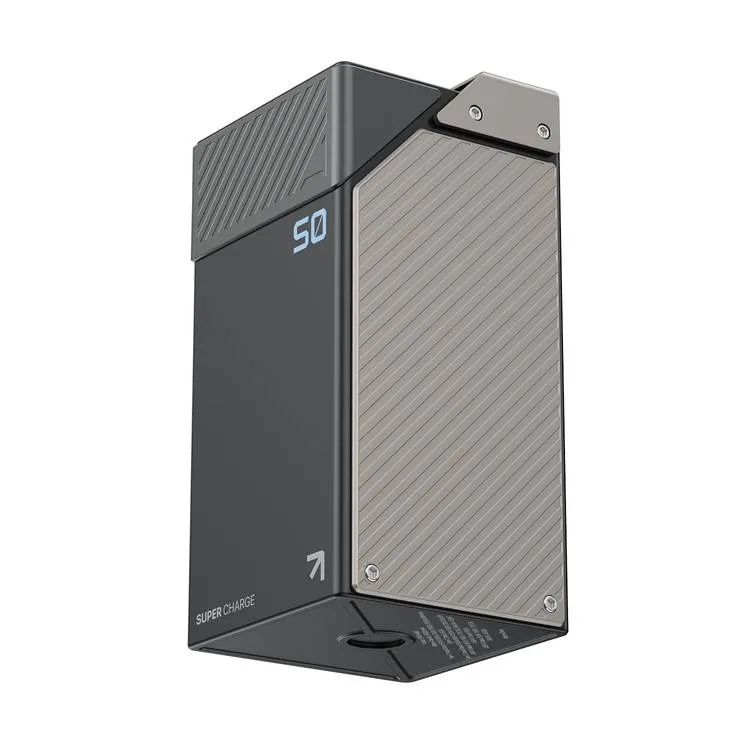 Powerology 50000mAh Power Bank 65W Ultra Fast Charging 3 PD Type C 3 USB A Ports Digital Display Travel Friendly