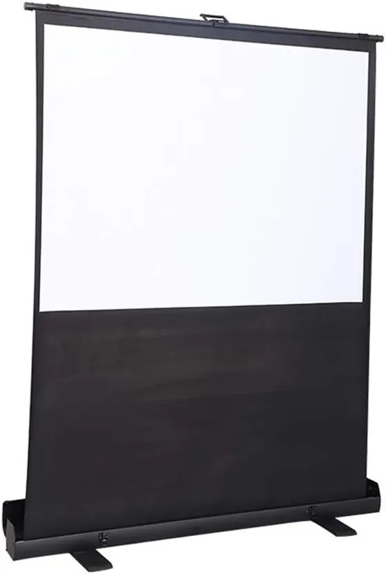 Portable Floor Standing Projection Screen Matt White High Gain Wrinkle Free Wide Viewing Angle for Home Theater Offices & Schools