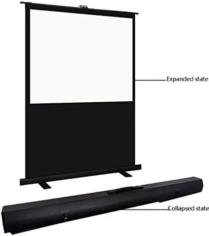 Portable Floor Standing Projection Screen Matt White High Gain Wrinkle Free Wide Viewing Angle for Home Theater Offices & Schools