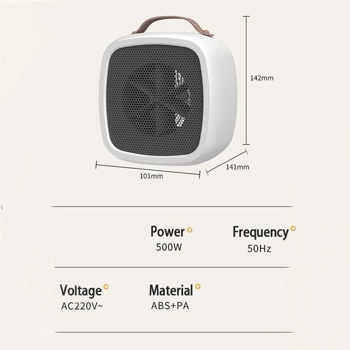 easy Desktop Heater by 7MD Compact Efficient 500W Fast Heating Quiet Warm Air Blower for Bedroom Living Room