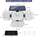 7MD Solar Sensor Light Motion Activated 3 Modes 2400mAh Battery IP65 Waterproof Outdoor Security Light for Garden Garage & Front Door |7MD24102|
