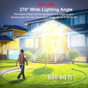 7MD Solar Sensor Light Motion Activated 3 Modes 2400mAh Battery IP65 Waterproof Outdoor Security Light for Garden Garage & Front Door |7MD24102|