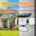 7MD Solar Sensor Light Motion Activated 3 Modes 2400mAh Battery IP65 Waterproof Outdoor Security Light for Garden Garage & Front Door |7MD24102|