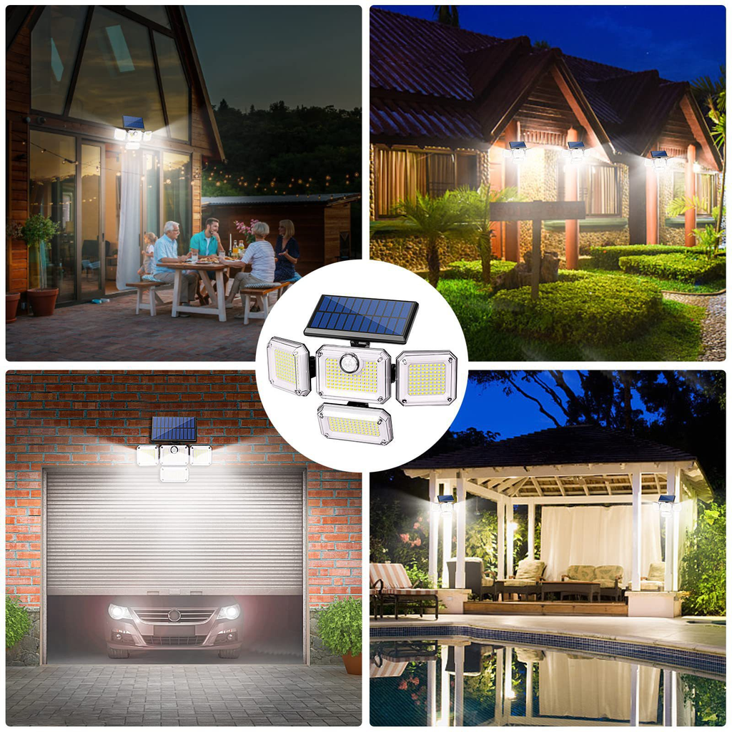 7MD Solar Sensor Light Motion Activated 3 Modes 2400mAh Battery IP65 Waterproof Outdoor Security Light for Garden Garage & Front Door |7MD24102|