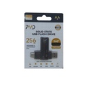 7MD Solid State USB Flash Drive 256GB High Speed 450MB/s USB 3.2 + Type C 360° Rotating Dual Interface Zinc Alloy Compatible with Windows & Mac |7MD2489|