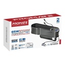 Promate 65W Multi-Functional Car Organizer and Charging Station with USB C & Lightning Retractable Cables |CarMate-RPD|