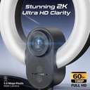 Promate 2K Ultra-HD Webcam with Built-in Mic & Ring Light and detachable Tripod |VistaCam|
