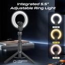 Promate 2K Ultra-HD Webcam with Built-in Mic & Ring Light and detachable Tripod |VistaCam|