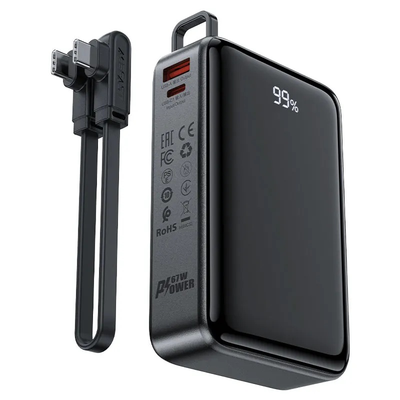 Acefast 20000mAh Fast Power Bank With 100W USB C Charging Data Cable Wide Compatibility Fast Triple Output Pass Through Charging  |M4|
