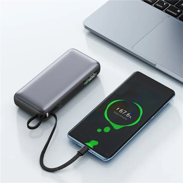 Acefast 20000mAh Fast Power Bank Built In USB C IN Out Charging Cable Smart LED Display Upto 100W PD USB C In/Out |M22|