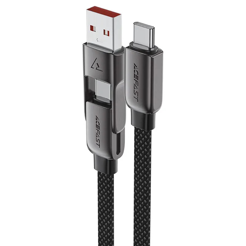 Acefast Fast Charging Data Cable USB A USB C to USB C 60W Zinc Alloy Nylon Braid Durable 0.2m |C13-05|