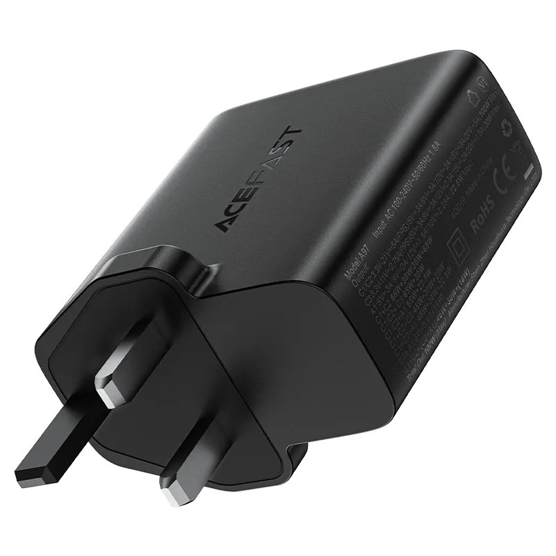Acefast 100W GaN Fast Charger with 4 Ports 3 USB-C 1 USB-A PD QC4+ Multi-Device Charging UK Plug |A97|