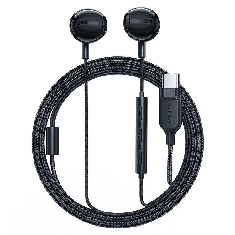 Acefast Wired Earphones USB-C with Mic Clear Sound Comfortable Fit 1.2m Tangle Free Cable for Phone and Tablet |L2|