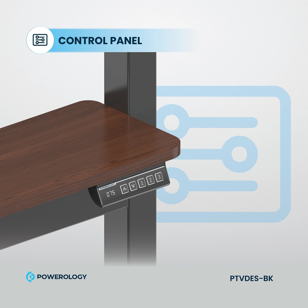 Powerology Electric TV Stand with Vertical Height Adjustment for 37"- 86" TVs Stable Durable with Easy Control Panel