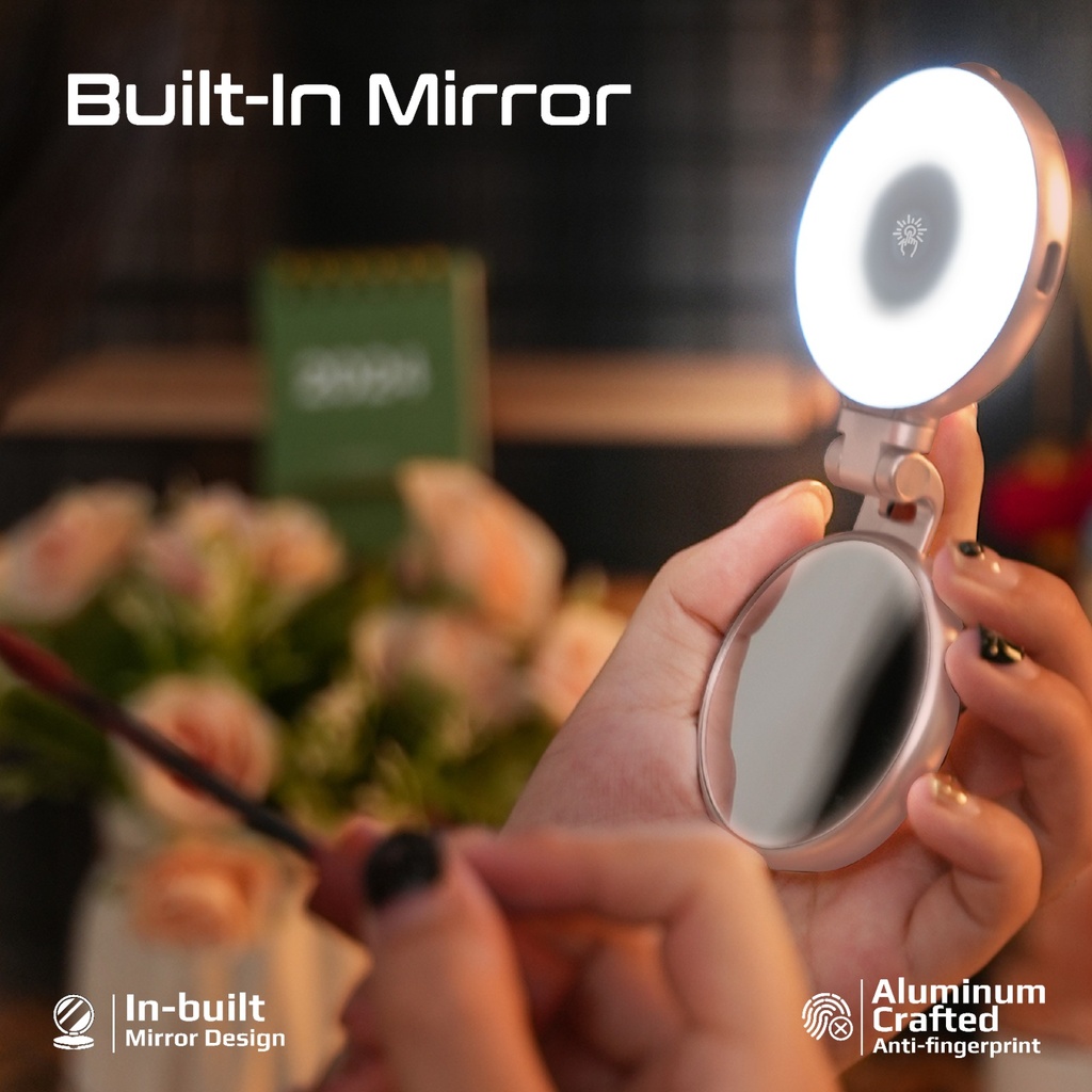 Promate 360° Rotatable Ultra Slim MagSafe Compatible Rechargeable LED Ring Light |MagHalo-Pro|