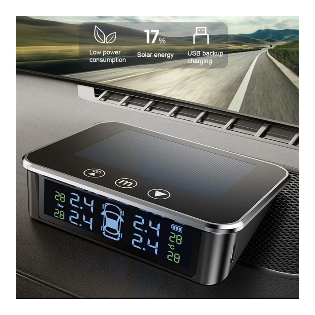 7MD Car Tire Pressure Monitoring System TPMS for Real Time Safety and Performance Monitoring With Leak & Temperature Warnings