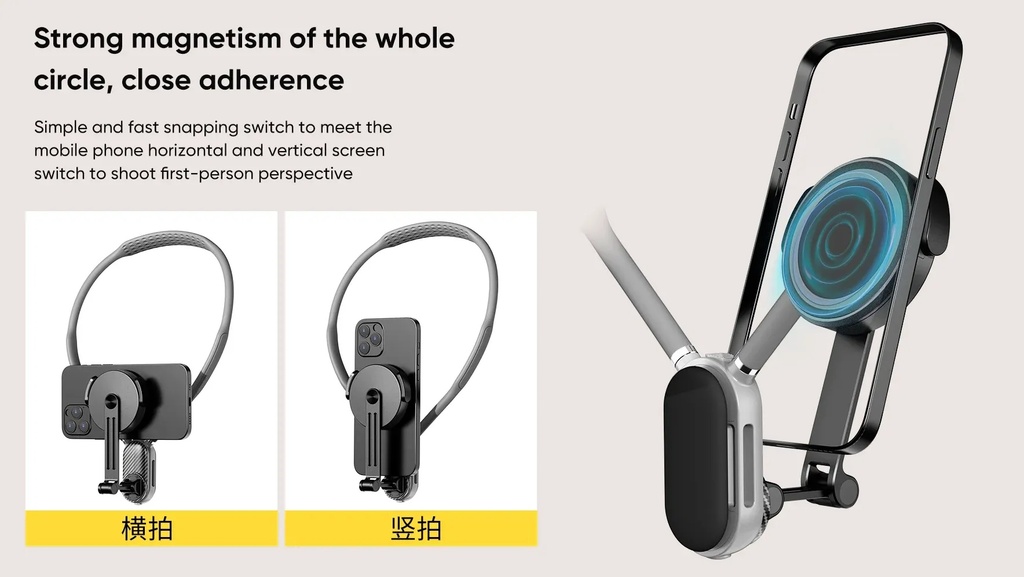 7MD 2 in 1 Halter Stand Magnetic Phone Holder Camera Bracket Compatible with iPhone 12 and Above