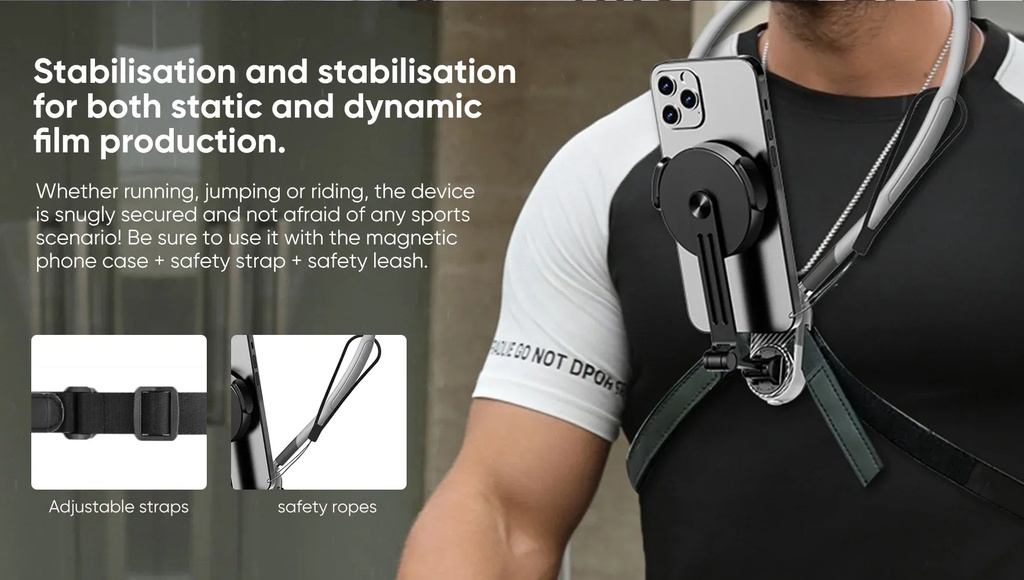7MD 2 in 1 Halter Stand Magnetic Phone Holder Camera Bracket Compatible with iPhone 12 and Above