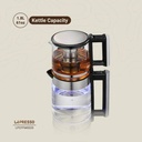 Lepresso ThermoBrew Turkish Tea Glass Kettle 1.8L Electric Kettle with 1.2L Teapot Advanced Brewing System Auto Shut Off Keep Warm Mode |LP020||LPCFFM0020|